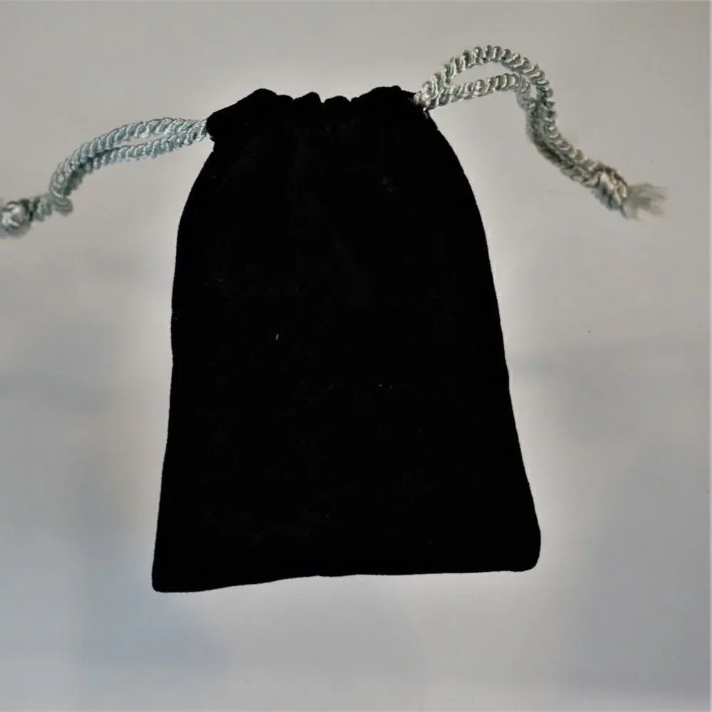 Judith Jack Vintage Dust Bag Jewelry Storage Black Velour Drawstring